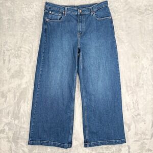 Gap Jeans Womens 33 16S (Fits 35x29.5) Blue High Stride Wide Leg Casual Retro